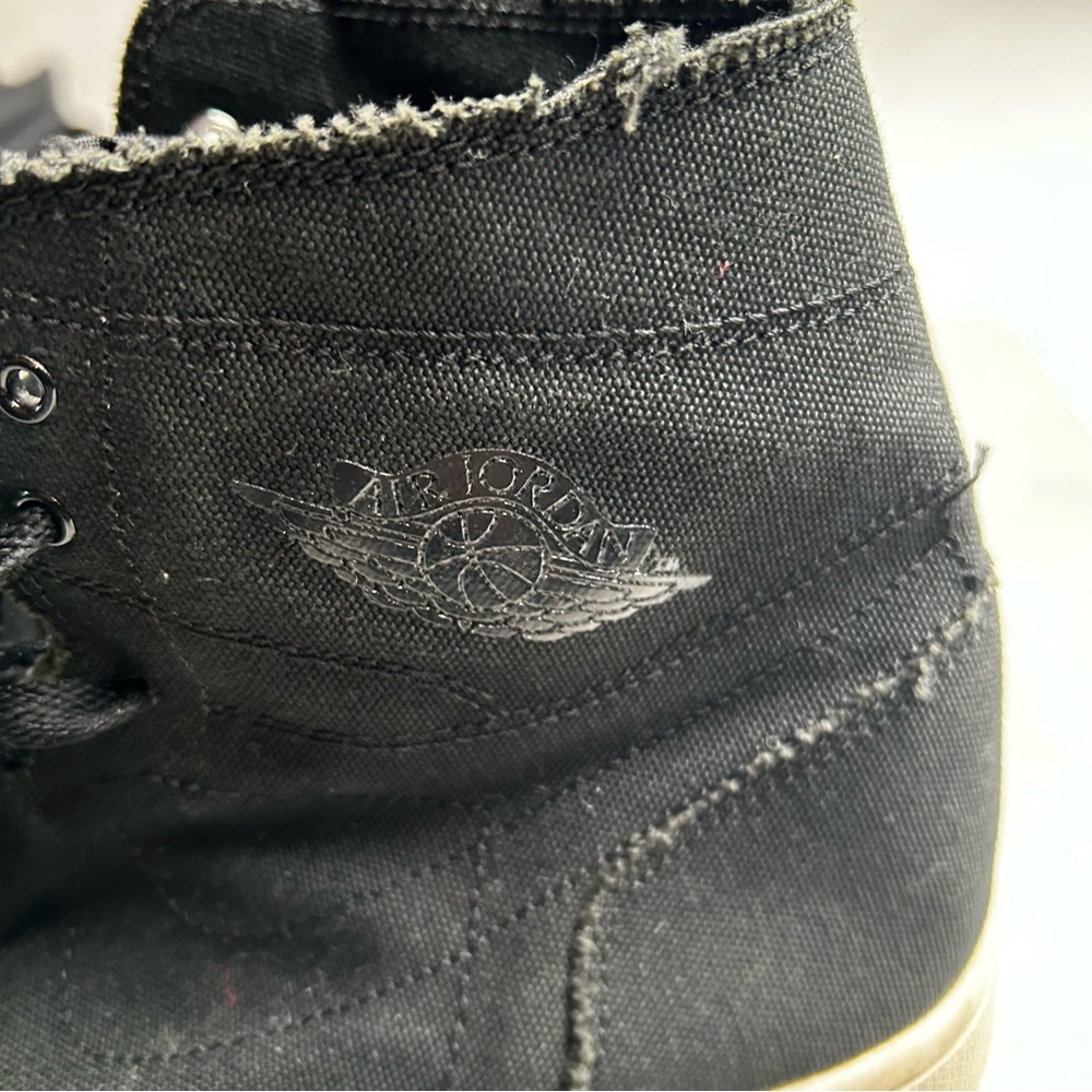 Nike Air Jordan Black Canvas High-Top Sneakers - Picture 5 of 11